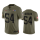 New England Patriots Tedy Bruschi #54 Olive 2022 Salute To Service Limited Jersey