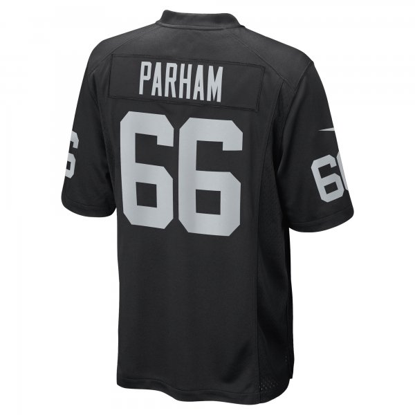 Men's Las Vegas Raiders Dylan Parham Nike Black Game Player Jersey