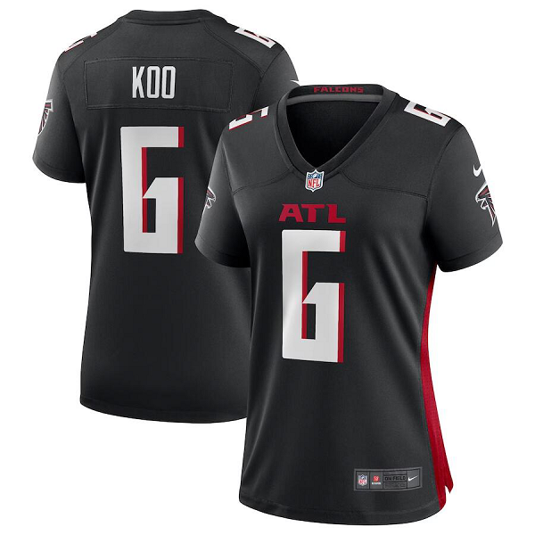 Women's Atlanta Falcons #6 Younghoe Koo Nike Black Team Limited NFL Jersey