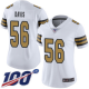 Women's New Orleans Saints #56 DeMario Davis WhiteStitched NFL Limited Rush 100th Season Jersey