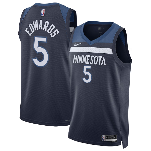 Unisex Minnesota Timberwolves #5 Anthony Edwards Nike Navy Swingman NBA Jersey - Icon Edition