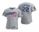 Men's Los Angeles Dodgers #22 Clayton Kershaw Gray 2020 World Series Road Flex Base Nike Jersey