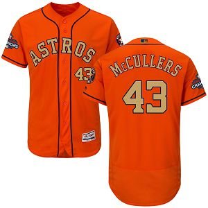 Men's Houston Astros #43 Lance McCullers Orange Majestic 2018 Gold Program Flex Base Player MLB Jersey