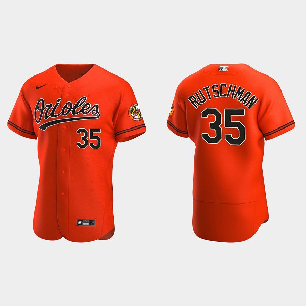 Men's Baltimore Orioles #35 Adley Rutschman Flex Base Alternate MLB Jersey - Orange