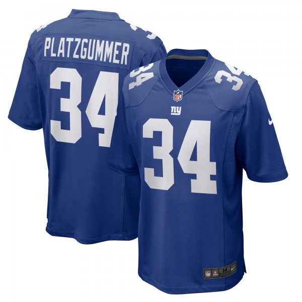 Men's New York Giants Sandro Platzgummer Nike Royal Game Player Jersey