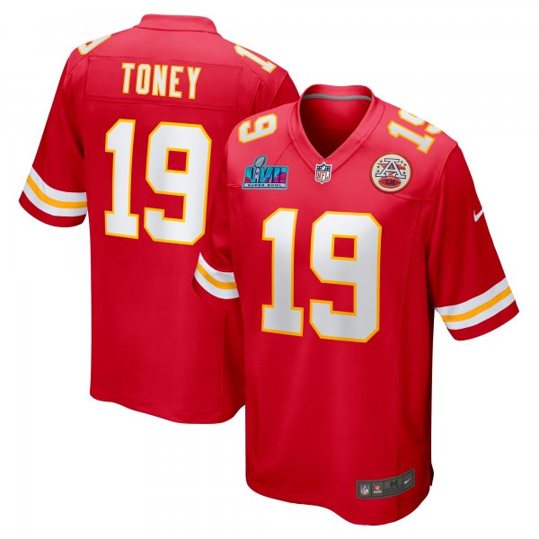 Men's Kansas City Chiefs Kadarius Toney Nike Red Super Bowl LVII (2022 Season) Patch Game Jersey