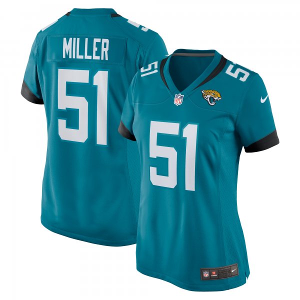 Women's Jacksonville Jaguars Ventrell Miller Nike  Teal  Game Jersey