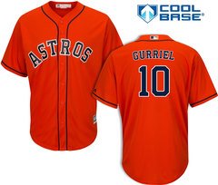 Houston Astros #10 Yulieski Gurriel Men Alternate Orange Cool Base Majestic Jersey