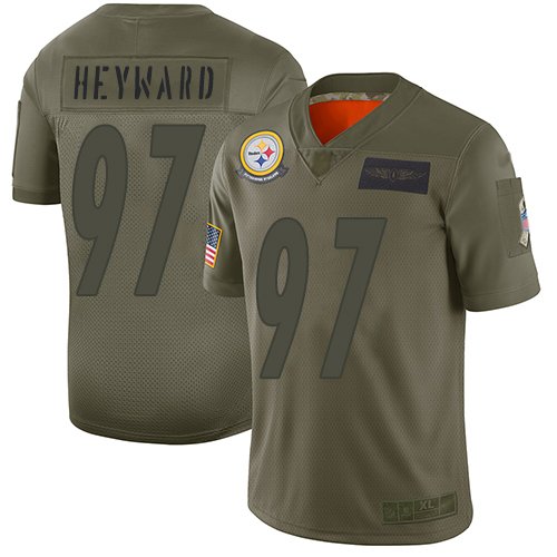 Pittsburgh Steelers #97 Cameron Heyward Camo Youth Stitched NFL Limited 2019 Salute to Service Jersey