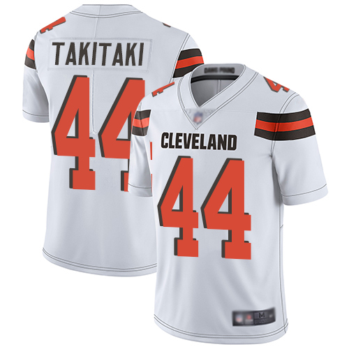 Cleveland Browns #44 Sione Takitaki White Men's Stitched Nike NFL Vapor Untouchable Limited Jersey