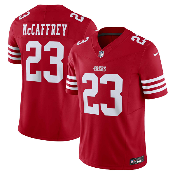 Men's San Francisco 49ers #23 Christian McCaffrey Nike Scarlet Vapor F.U.S.E. Limited NFL Jersey