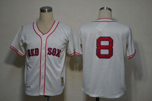 Mitchell And Ness 1967 Boston Red Sox #8 Carl Yastrzemski Cream Stitched Throwback MLB Jersey