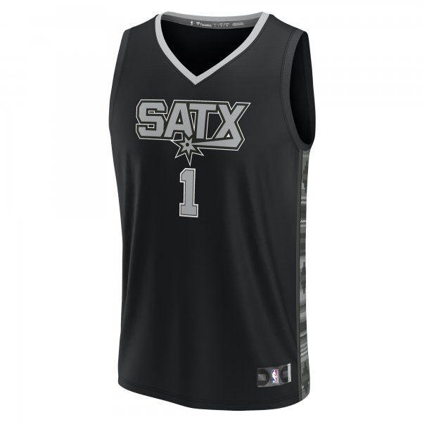 Men's San Antonio Spurs Victor Wembanyama Fanatics Black Fast Break Player Jersey - Statement Edition