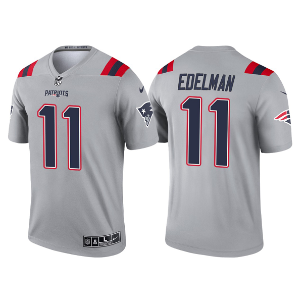 Men's New England Patriots #11 Julian Edelman Gray 2021 Limited Retired Player NFL Jersey