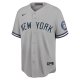 Men's New York Yankees Derek Jeter Nike Gray 2020 Hall of Fame Induction Replica Jersey