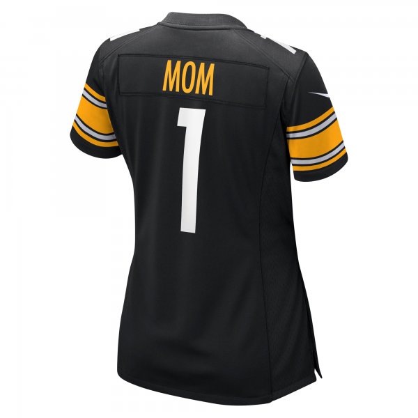 Women's Pittsburgh Steelers Number 1 Mom Nike Black Game Jersey