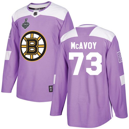 Boston Bruins #73 Charlie McAvoy Purple Fights Cancer Stanley Cup Final Bound Stitched Adidas NHL Jersey