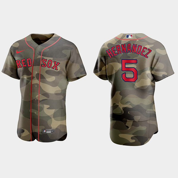 Enrique Hernandez Boston Red Sox 2021 National Armed Forces Day MLB Jersey - Camo