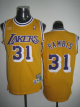 Men's Los Angeles Lakers #31 Kurt Rambis Stitched Yellow Throwback NBA Jersey