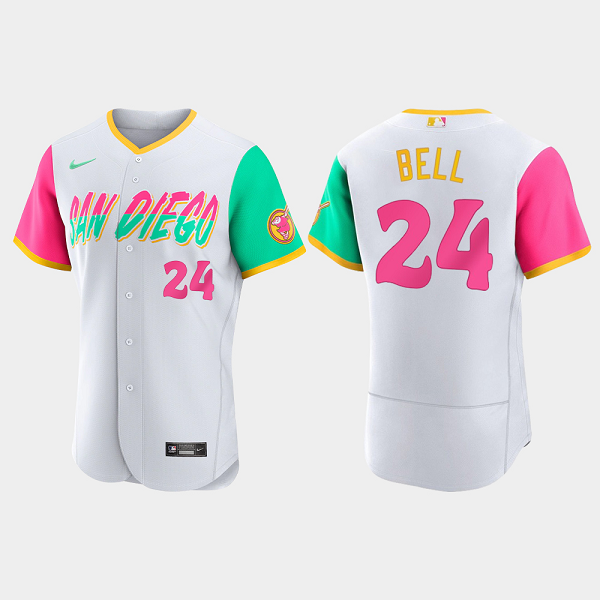 Men's San Diego Padres #24 Josh Bell 2022 City Connect Flex Base Player MLB Jersey - White