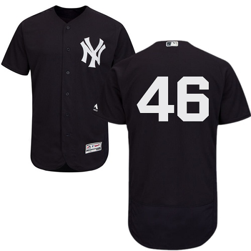 New York Yankees #46 Andy Pettitte Navy Blue Flexbase Collection Stitched MLB Jersey