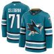 Men's San Jose Sharks #71 Macklin Celebrini Teal Home Premium Jersey