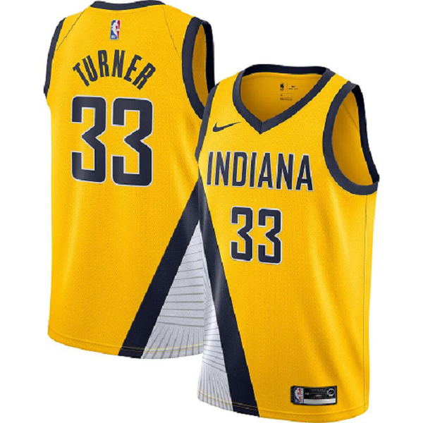 Men's Unisex Indiana Pacers #33 Myles Turner Nike Swingman Jersey Gold - Statement Edition