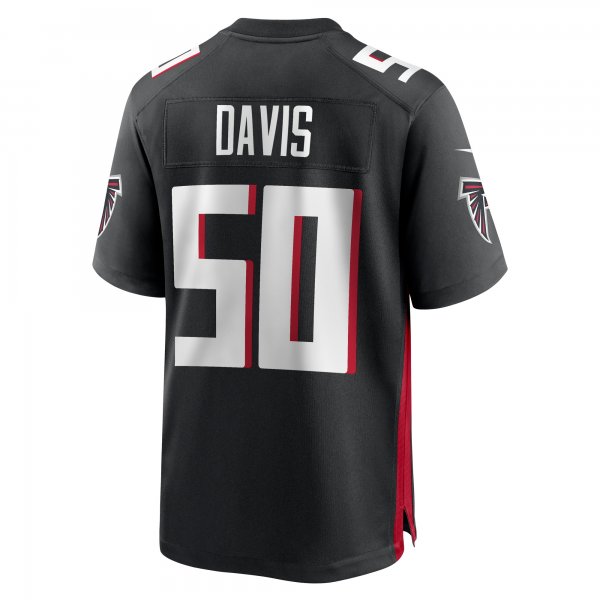 Men's Atlanta Falcons Tae Davis Nike  Black Team Game Jersey