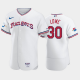 Men's Texas Rangers #30 Nathaniel Lowe 1972 Throwback White 50th Anniversary Home MLB Flex Base Jersey