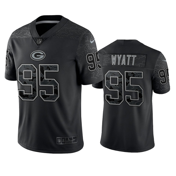 Green Bay Packers Devonte Wyatt Black Reflective Limited Jersey #95