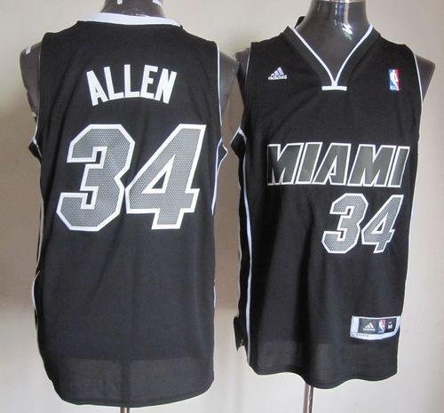 Men's Revolution 30 Miami Heat #34 Ray Allen Black/White Stitched NBA Jersey