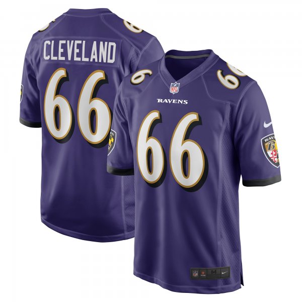 Men's Baltimore Ravens Ben Cleveland Nike Purple Game Jersey