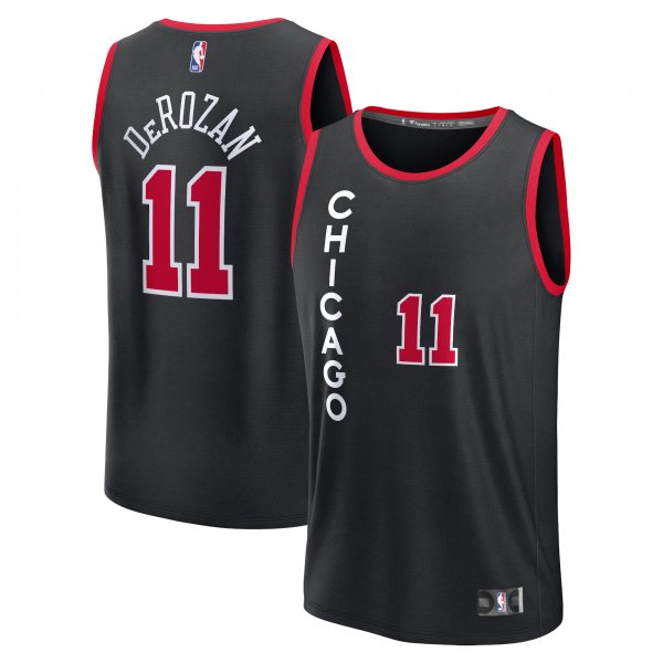 Youth Chicago Bulls DeMar DeRozan Fanatics Black Fast Break Jersey - City Edition