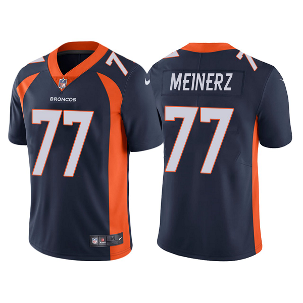 Men's Nike NFL Denver Broncos Quinn Meinerz #77 Navy Vapor Limited Jersey