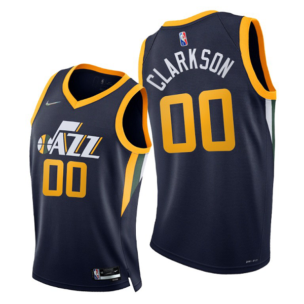 Men's Utah Jazz #00 Jordan Clarkson 2021-22 75th Diamond Anniversary Navy Icon Edition NBA Jersey