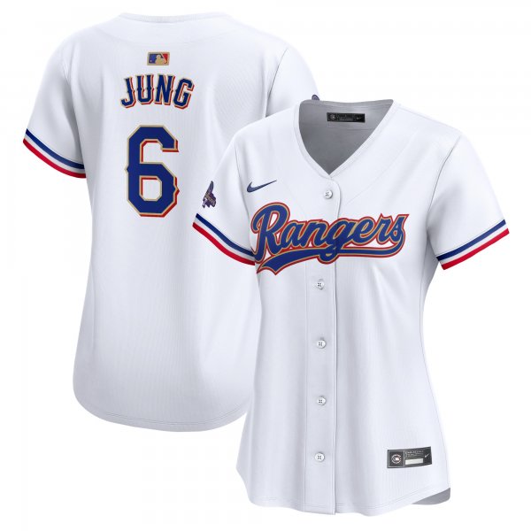 Women's Texas Rangers Josh Jung Nike White 2024 Gold Collection Limited Player Jersey