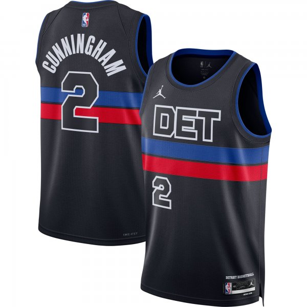 Unisex Detroit Pistons Cade Cunningham Jordan Brand Black Swingman Jersey - Statement Edition