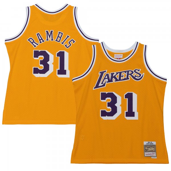 Men's Los Angeles Lakers Kurt Rambis Mitchell & Ness Gold 1984/85 Swingman Jersey