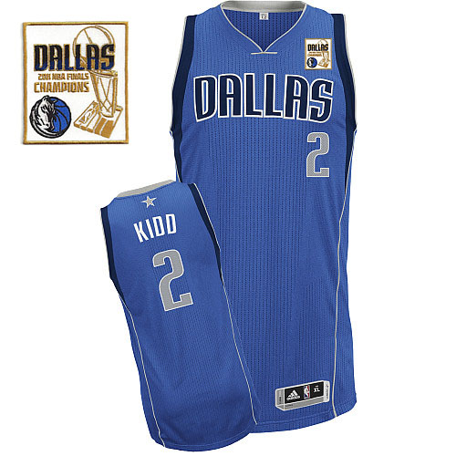 Men's Dallas Mavericks 2011 Champion Patch #2 Jason Kidd Revolution 30 Sky Blue Stitched NBA Jersey