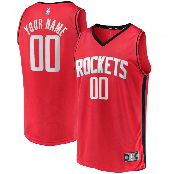 Men's Houston Rockets Fanatics Red Fast Break Custom Replica Jersey - Icon Edition