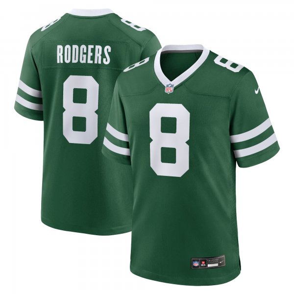 Men's New York Jets #8 Aaron Rodgers Nike Legacy Green Jersey