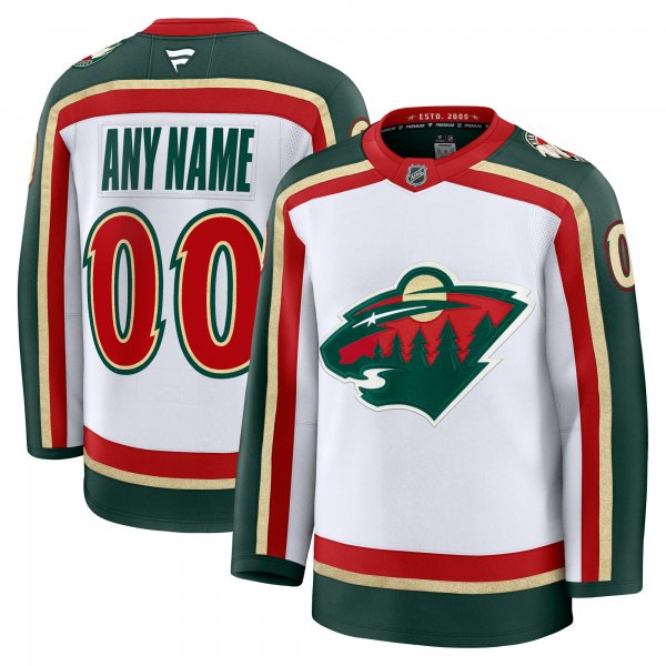 Men's Minnesota Wild White 25th Anniversary Premium Custom Jersey