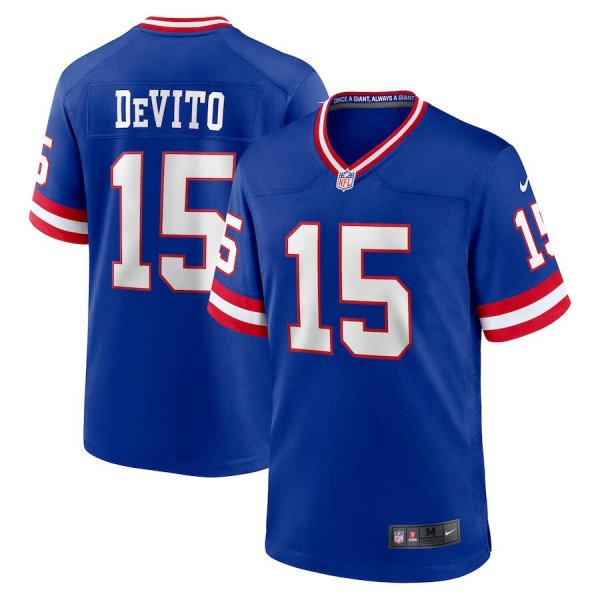 Men's New York Giants #15 Tommy DeVito Nike Royal Alternate Player Game Jersey