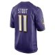 Men's Baltimore Ravens Jordan Stout Nike Purple Player Game Jersey