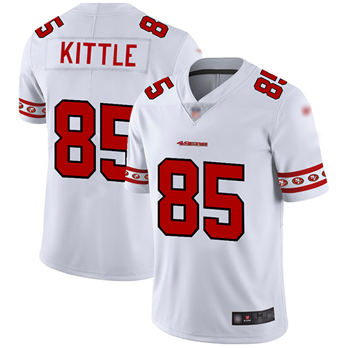 San Francisco 49ers #85 George Kittle White Men's Stitched NFL Limited Team Logo Fashion Jersey