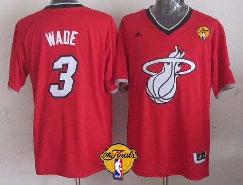 Men's Miami Heat #3 Dwyane Wade Red 2013 Christmas Day Swingman Finals Patch Stitched NBA Jersey