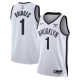 Men's Brooklyn Nets #1 Mikal Bridges Nike White Association 2022/23 Swingman Badge Player Jersey