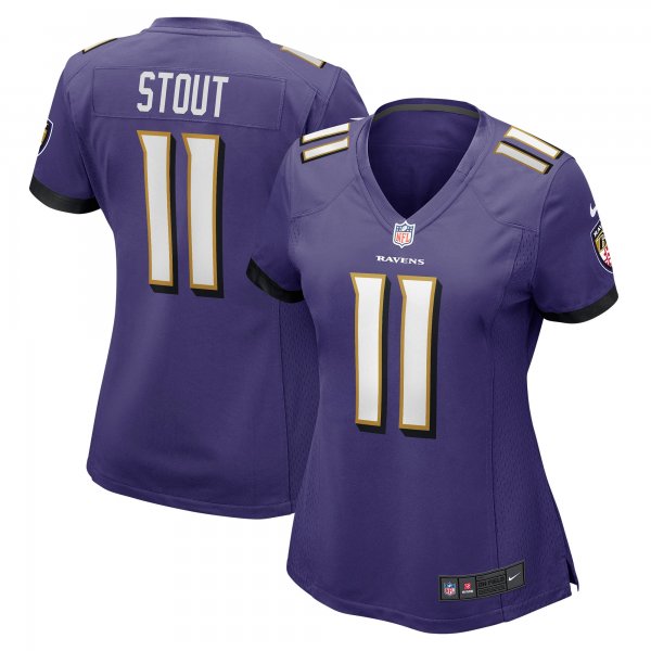 Women's Baltimore Ravens Jordan Stout Nike Purple Player Game Jersey