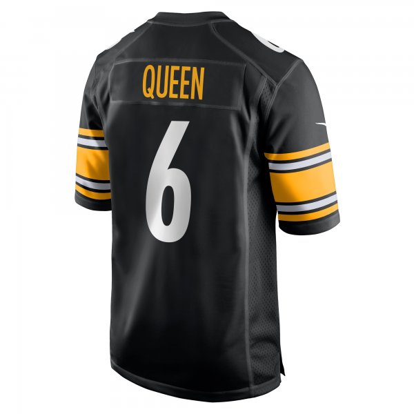 Men's Pittsburgh Steelers Patrick Queen Nike Black Game Player Jersey