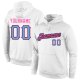 Men's Custom Stitched White Light Blue-Pink Sports Pullover Sweatshirt Hoodie